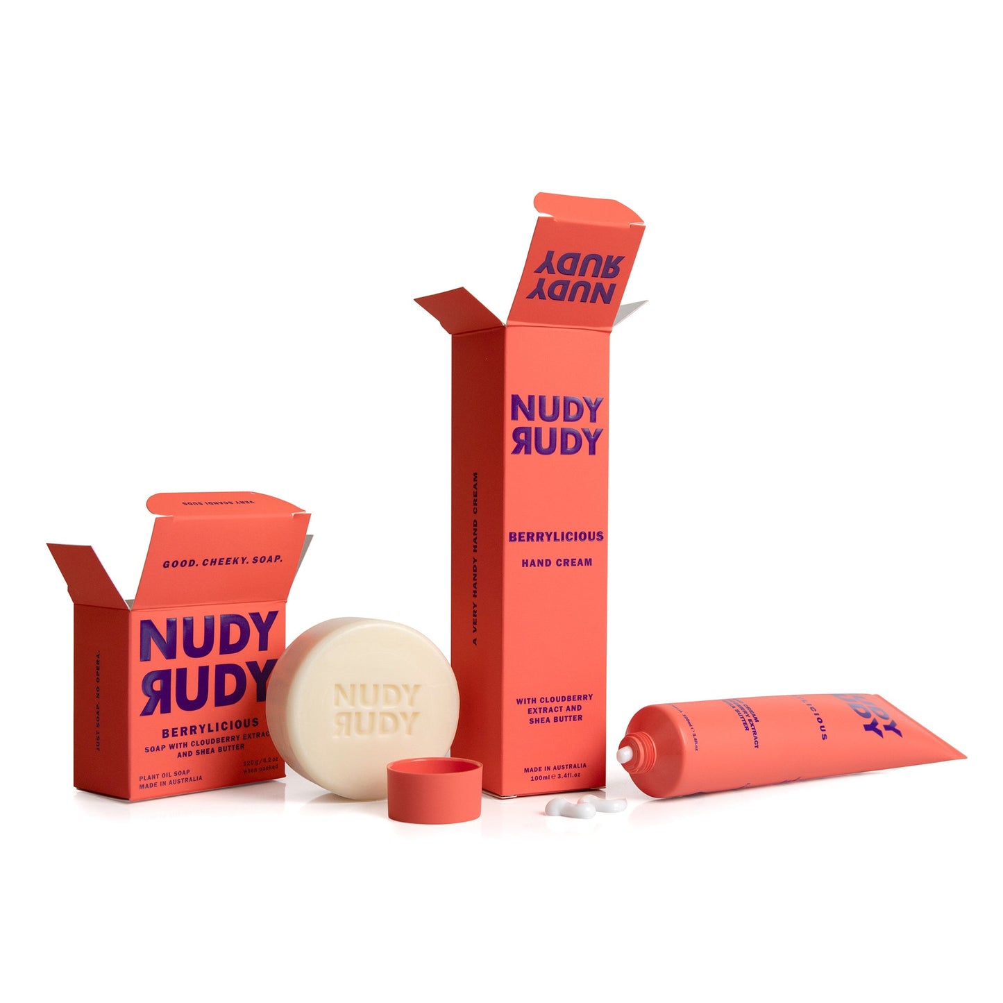 2 Hand Creams + 2 Bar Soaps - Berrylicious Duo Bundle - (1 Month Supply)