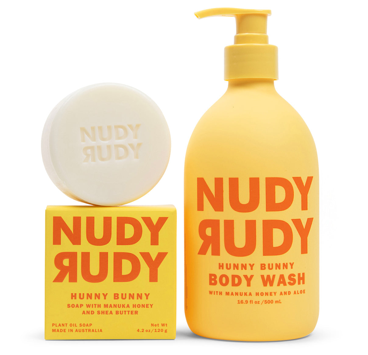 2 Body Washes + 2 Bar Soaps - Hunny Bunny Body Wash and Bar Soap Puck Duo - (1 Month Supply)